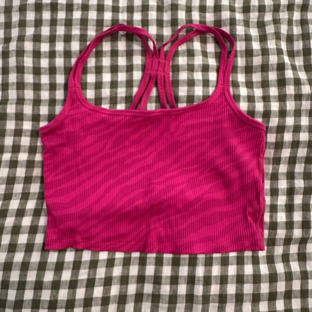 Carbon38 Pink Ribbed Women's Crop Top